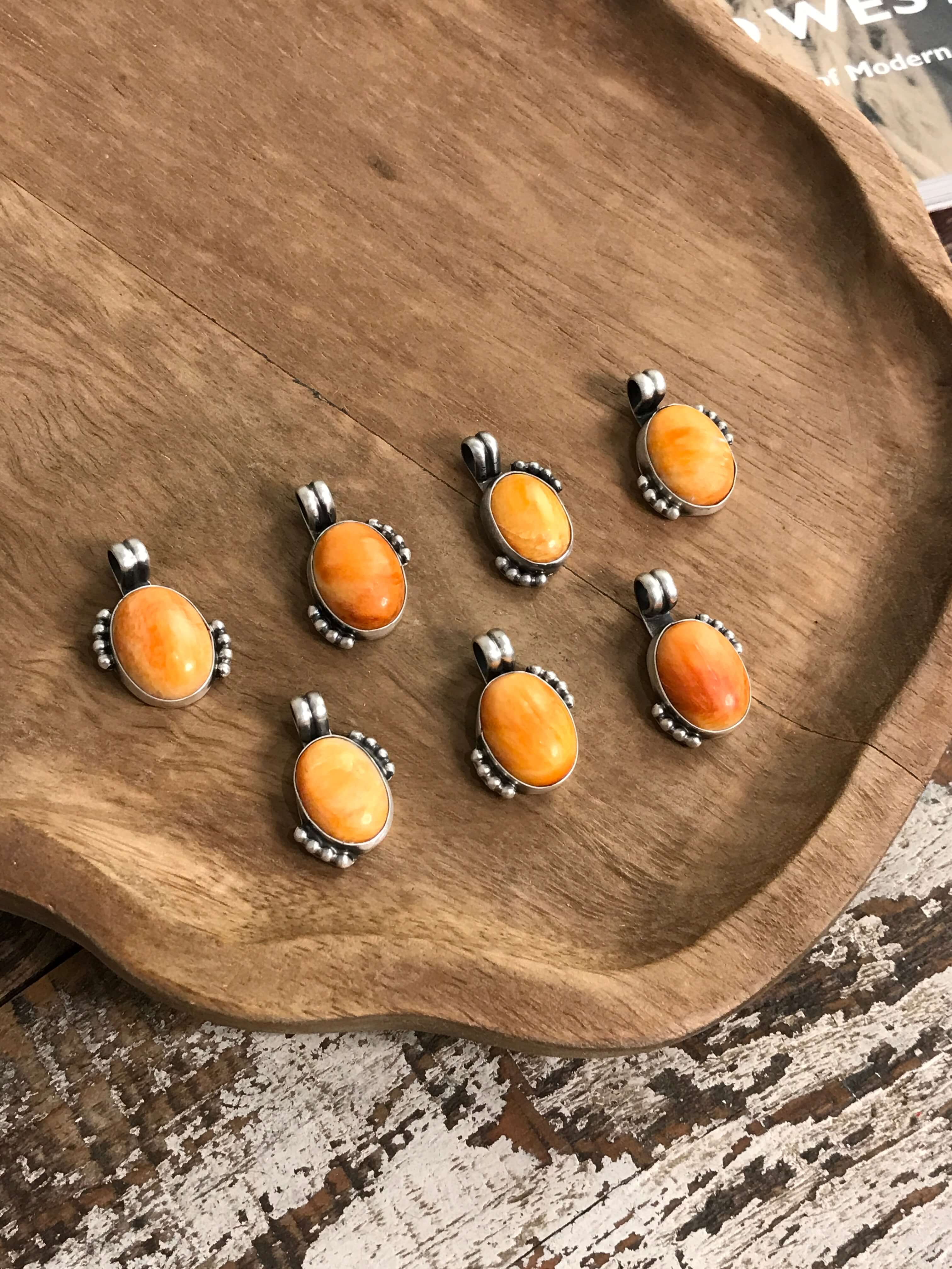 The Palmetto Pendants in Spiny-Pendants-Calli Co., Turquoise and Silver Jewelry, Native American Handmade, Zuni Tribe, Navajo Tribe, Brock Texas