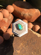 The London 14k and Turquoise Ring 12, Sz 7-Rings-Calli Co., Turquoise and Silver Jewelry, Native American Handmade, Zuni Tribe, Navajo Tribe, Brock Texas