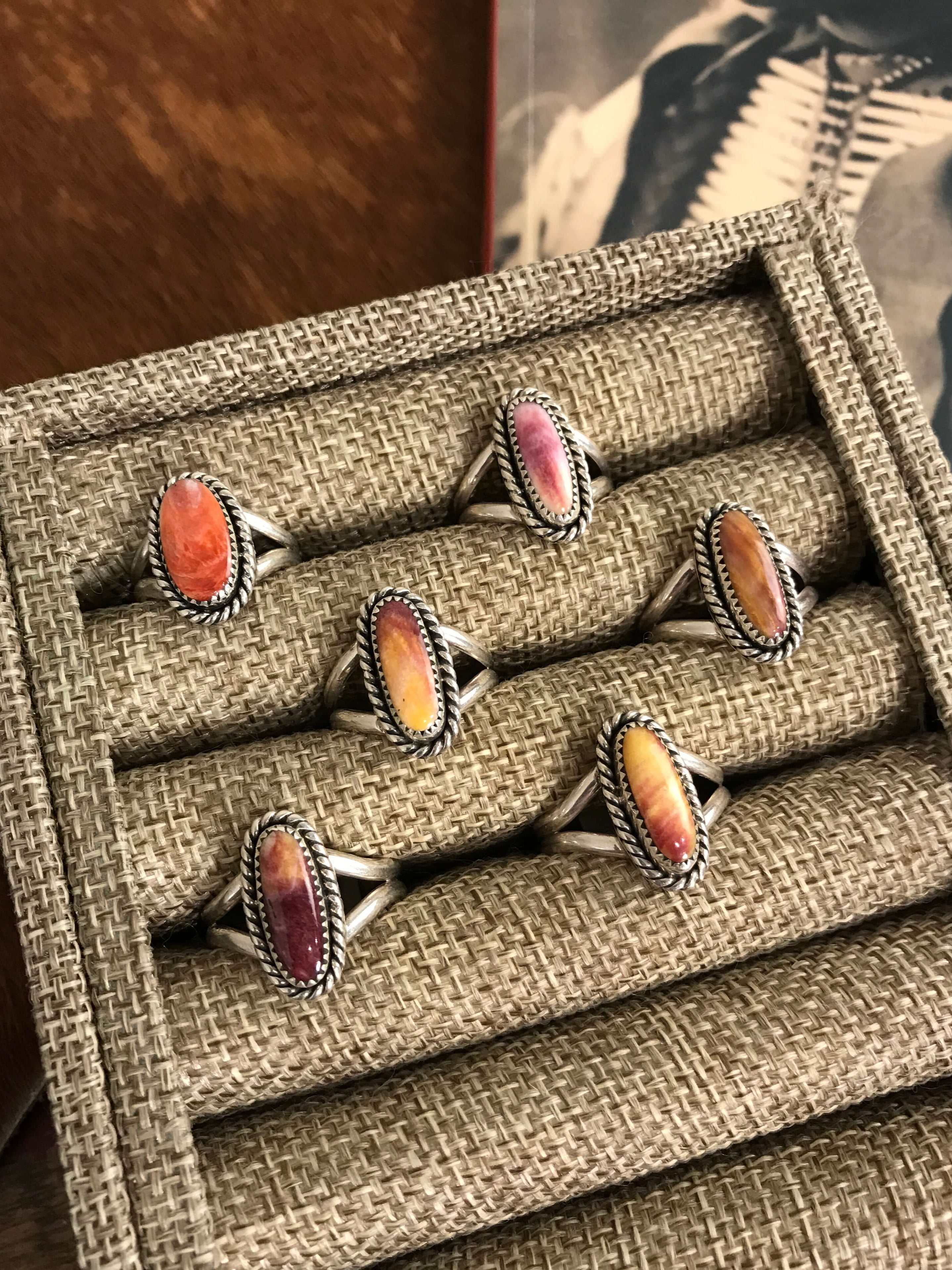 The Theo Rings in Spiny xx-Rings-Calli Co., Turquoise and Silver Jewelry, Native American Handmade, Zuni Tribe, Navajo Tribe, Brock Texas