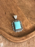 The Sycamore Turquoise Pendant, 2 x-Pendants-Calli Co., Turquoise and Silver Jewelry, Native American Handmade, Zuni Tribe, Navajo Tribe, Brock Texas