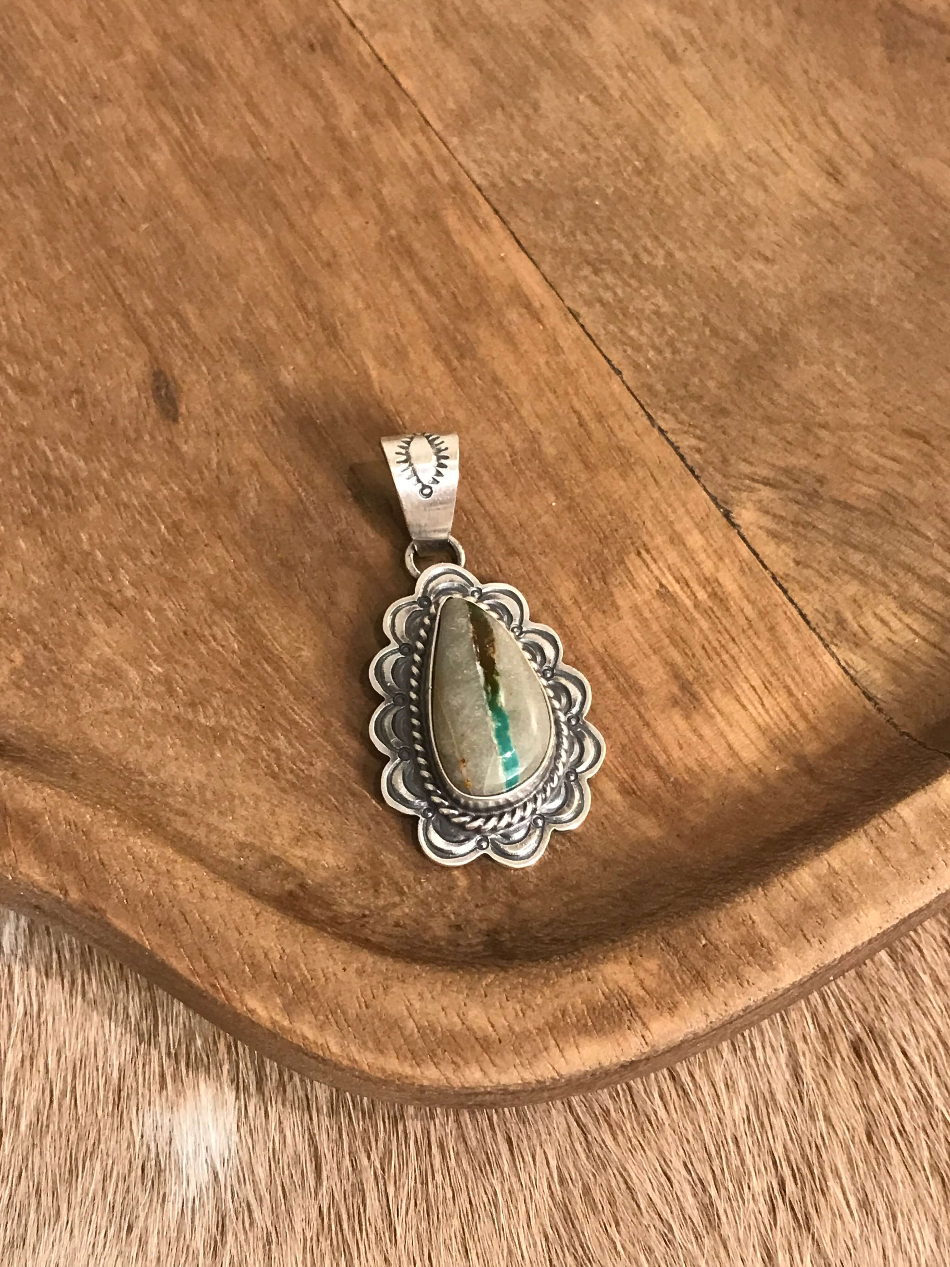 The Sycamore Turquoise Pendant, 3-Pendants-Calli Co., Turquoise and Silver Jewelry, Native American Handmade, Zuni Tribe, Navajo Tribe, Brock Texas