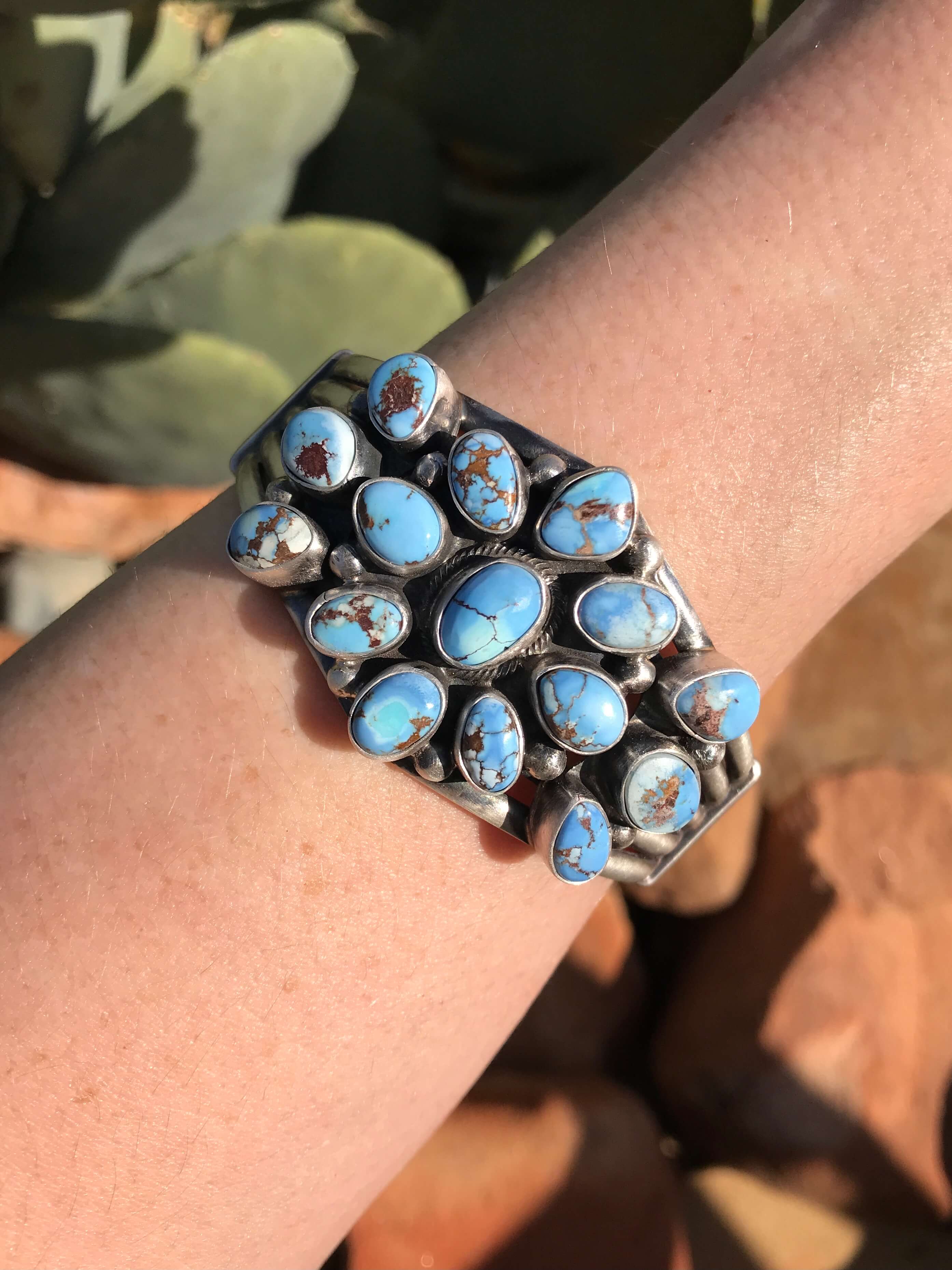 The Carolina Cuff-Bracelets & Cuffs-Calli Co., Turquoise and Silver Jewelry, Native American Handmade, Zuni Tribe, Navajo Tribe, Brock Texas