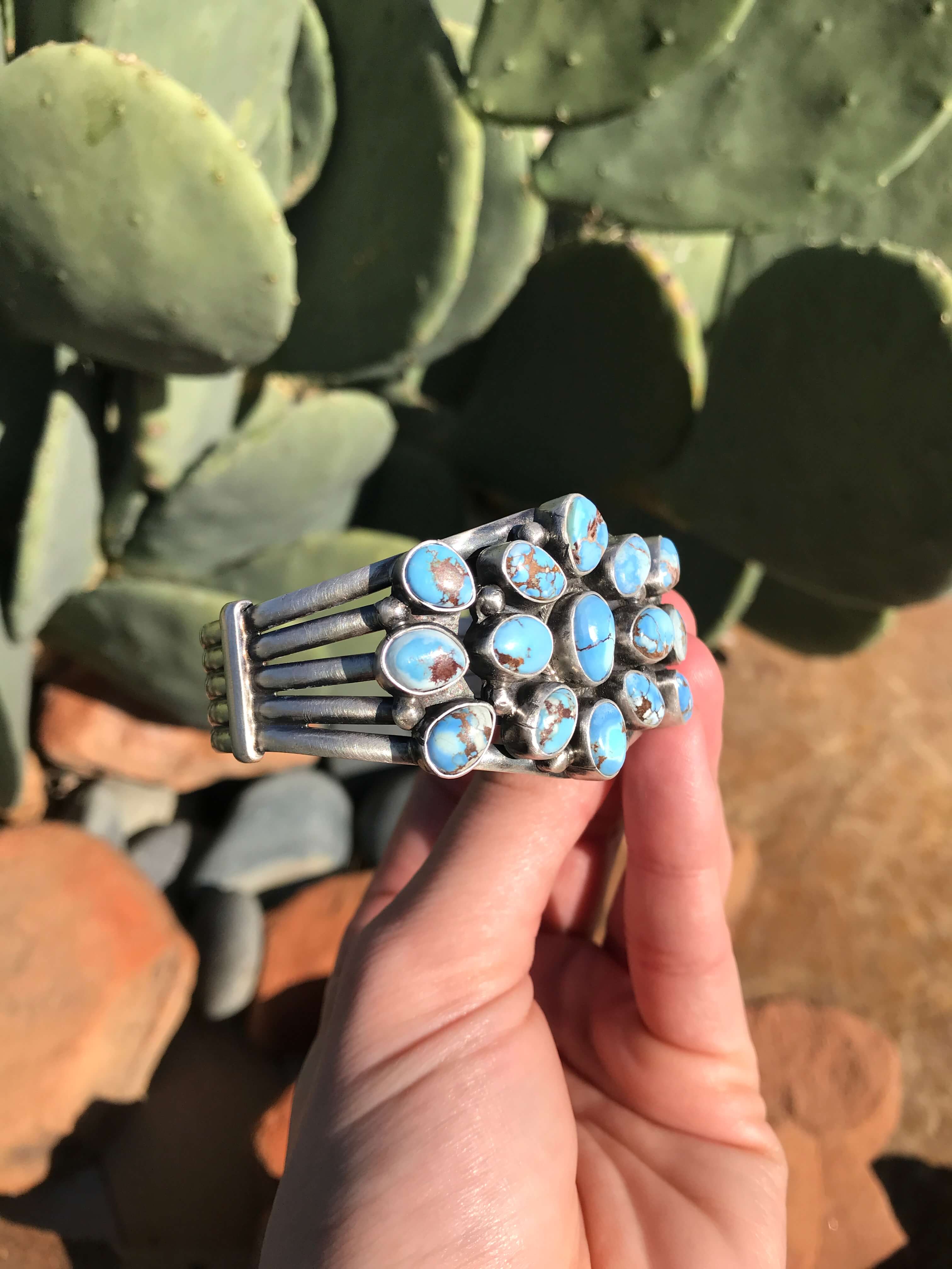 The Carolina Cuff-Bracelets & Cuffs-Calli Co., Turquoise and Silver Jewelry, Native American Handmade, Zuni Tribe, Navajo Tribe, Brock Texas