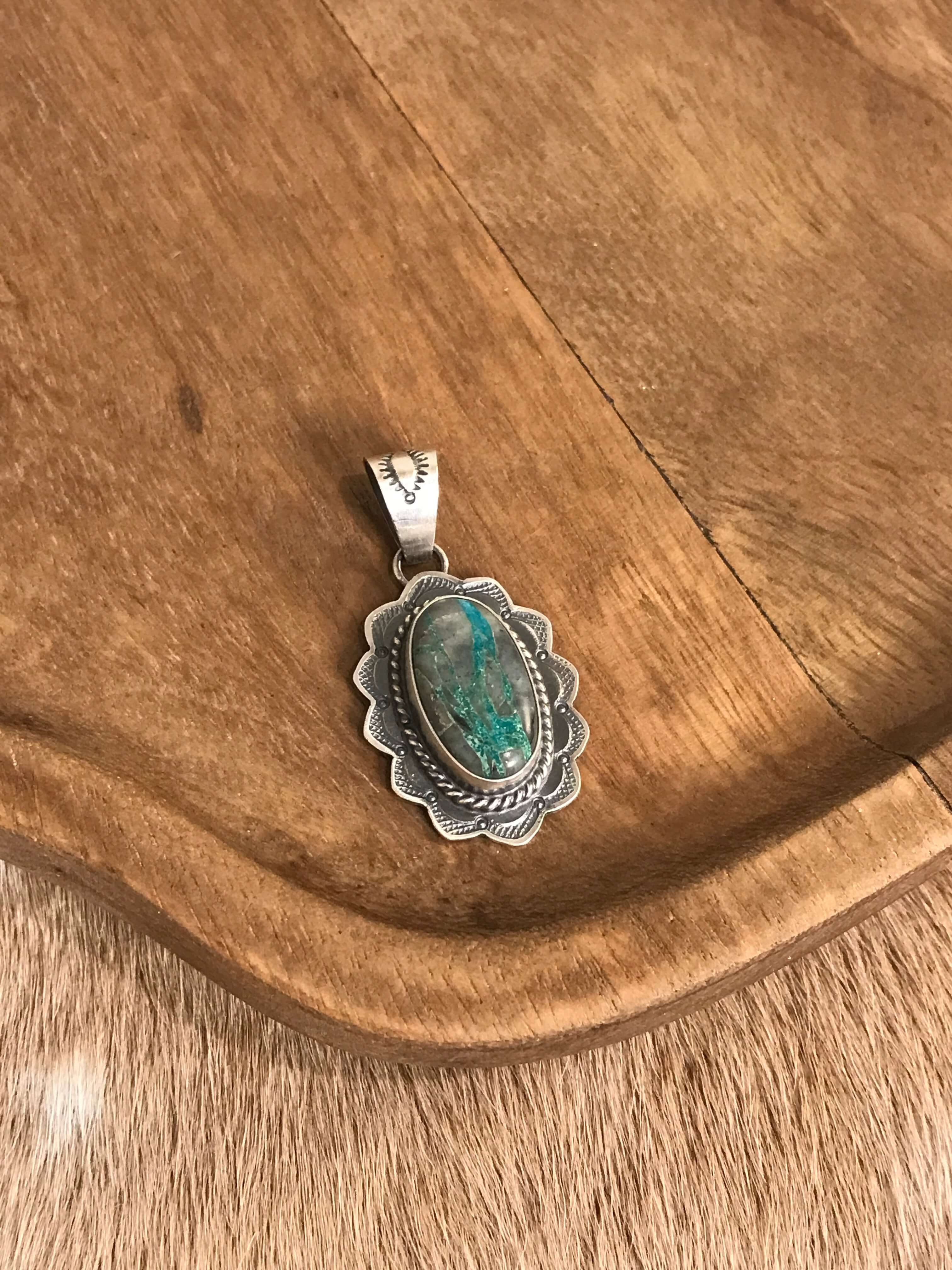 The Sycamore Turquoise Pendant, 4-Pendants-Calli Co., Turquoise and Silver Jewelry, Native American Handmade, Zuni Tribe, Navajo Tribe, Brock Texas