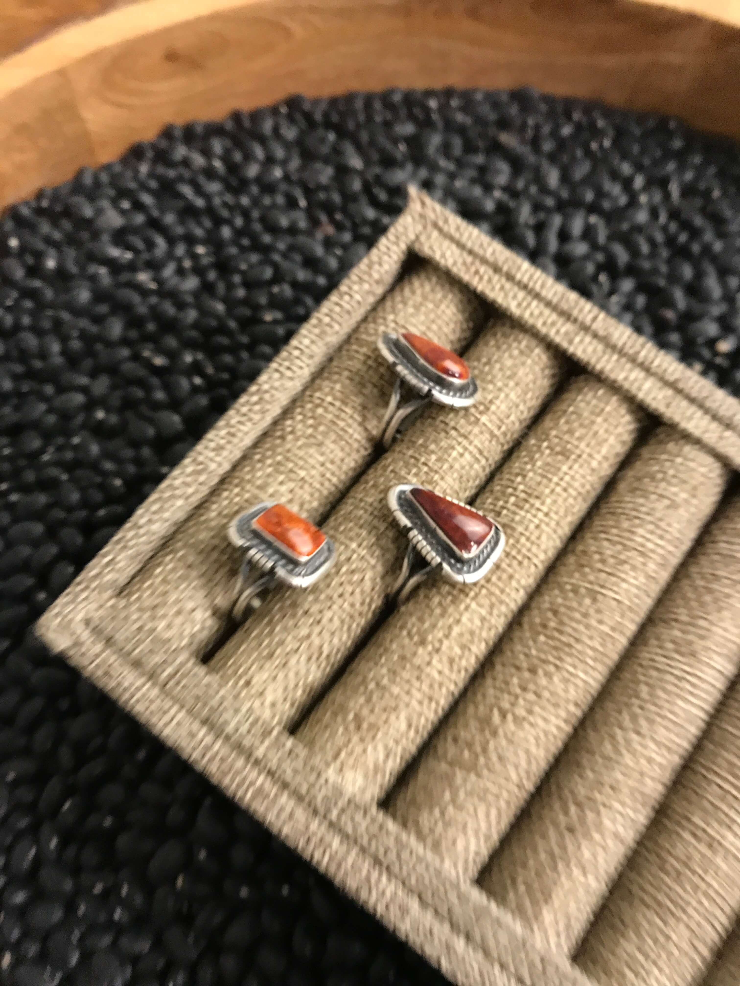 The Beckley Rings in Spiny xx-Rings-Calli Co., Turquoise and Silver Jewelry, Native American Handmade, Zuni Tribe, Navajo Tribe, Brock Texas
