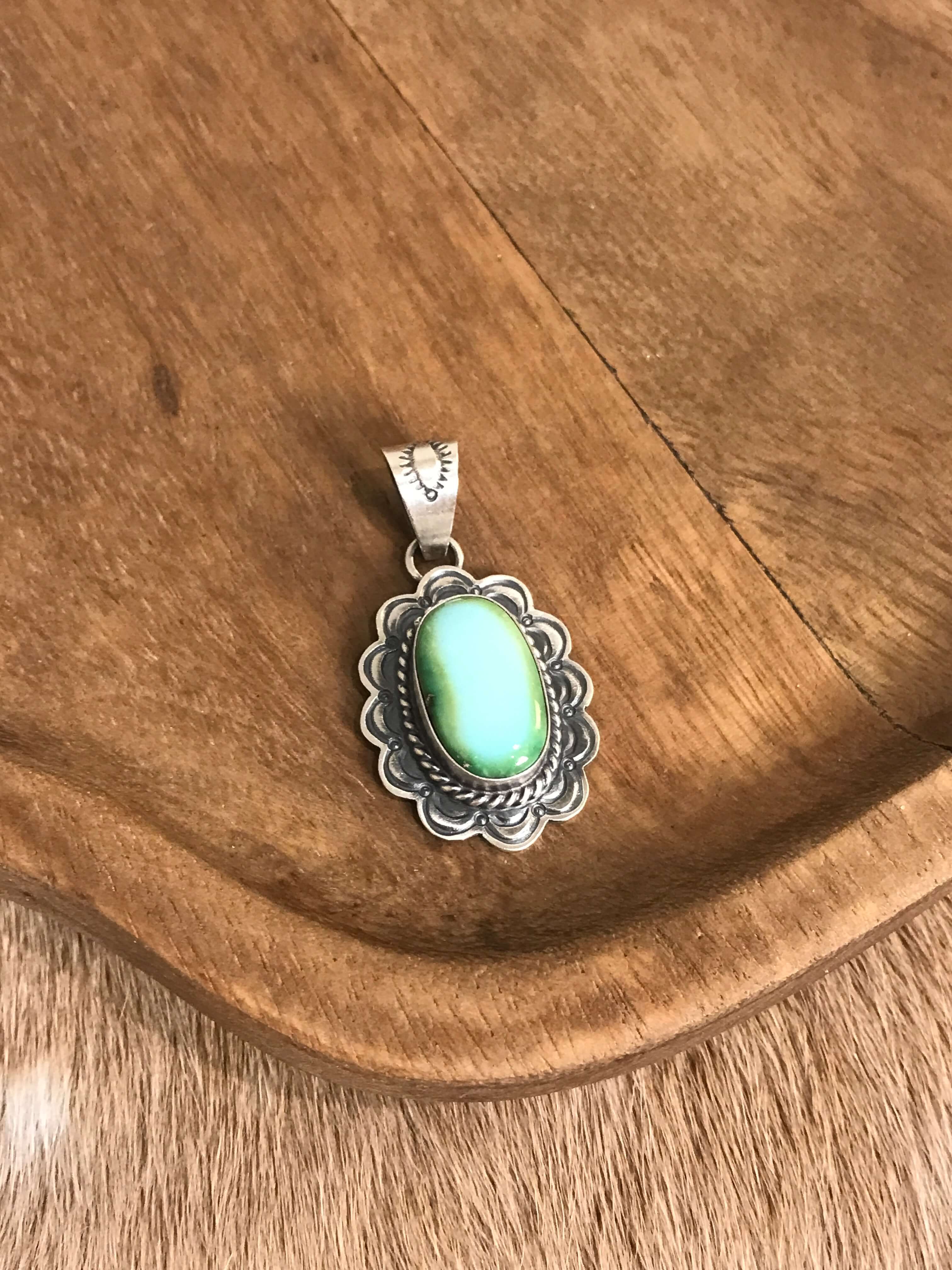 The Sycamore Turquoise Pendant, 5-Pendants-Calli Co., Turquoise and Silver Jewelry, Native American Handmade, Zuni Tribe, Navajo Tribe, Brock Texas