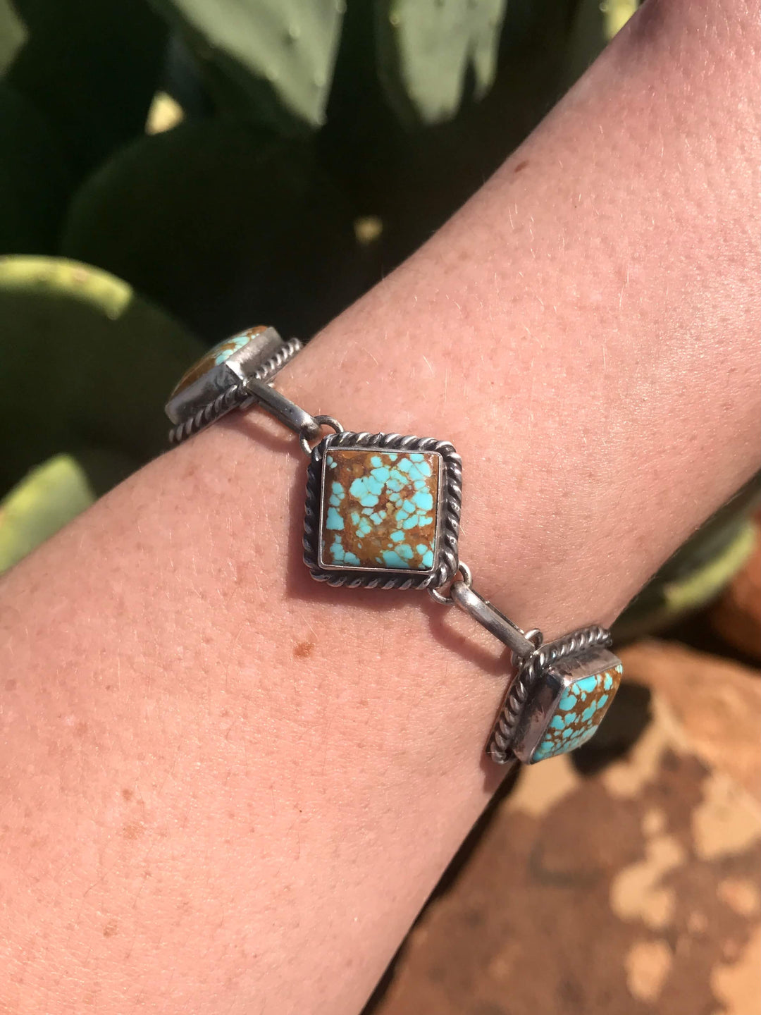 The Number 8 Link Bracelet-Bracelets & Cuffs-Calli Co., Turquoise and Silver Jewelry, Native American Handmade, Zuni Tribe, Navajo Tribe, Brock Texas