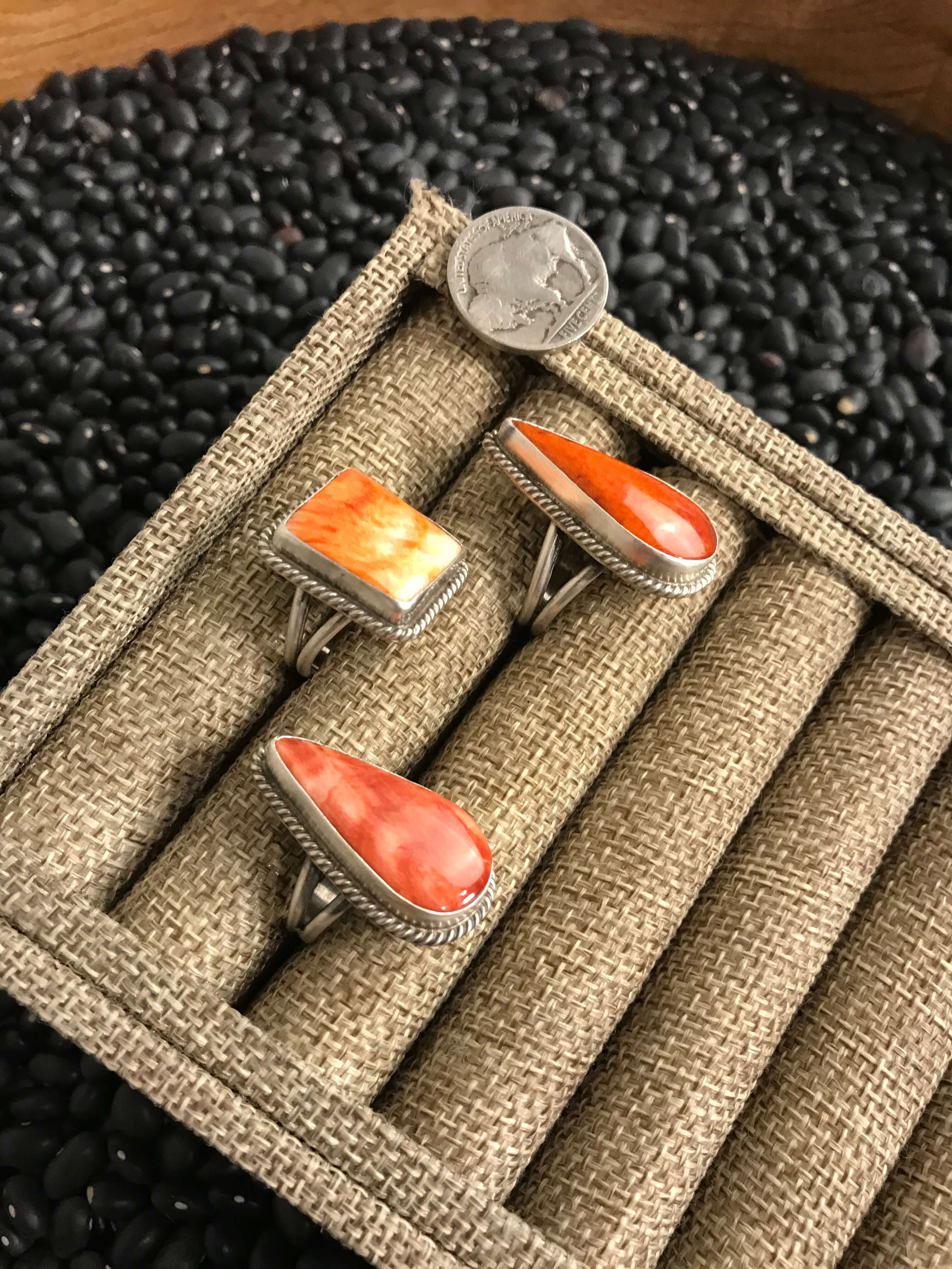 The Criollo Rings in Spiny xx-Rings-Calli Co., Turquoise and Silver Jewelry, Native American Handmade, Zuni Tribe, Navajo Tribe, Brock Texas