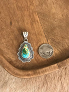 The Sycamore Turquoise Pendant, 7-Pendants-Calli Co., Turquoise and Silver Jewelry, Native American Handmade, Zuni Tribe, Navajo Tribe, Brock Texas