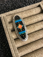 The Midnight Ring, Sz 8-Rings-Calli Co., Turquoise and Silver Jewelry, Native American Handmade, Zuni Tribe, Navajo Tribe, Brock Texas