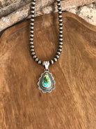 The Sycamore Turquoise Pendant, 7-Pendants-Calli Co., Turquoise and Silver Jewelry, Native American Handmade, Zuni Tribe, Navajo Tribe, Brock Texas