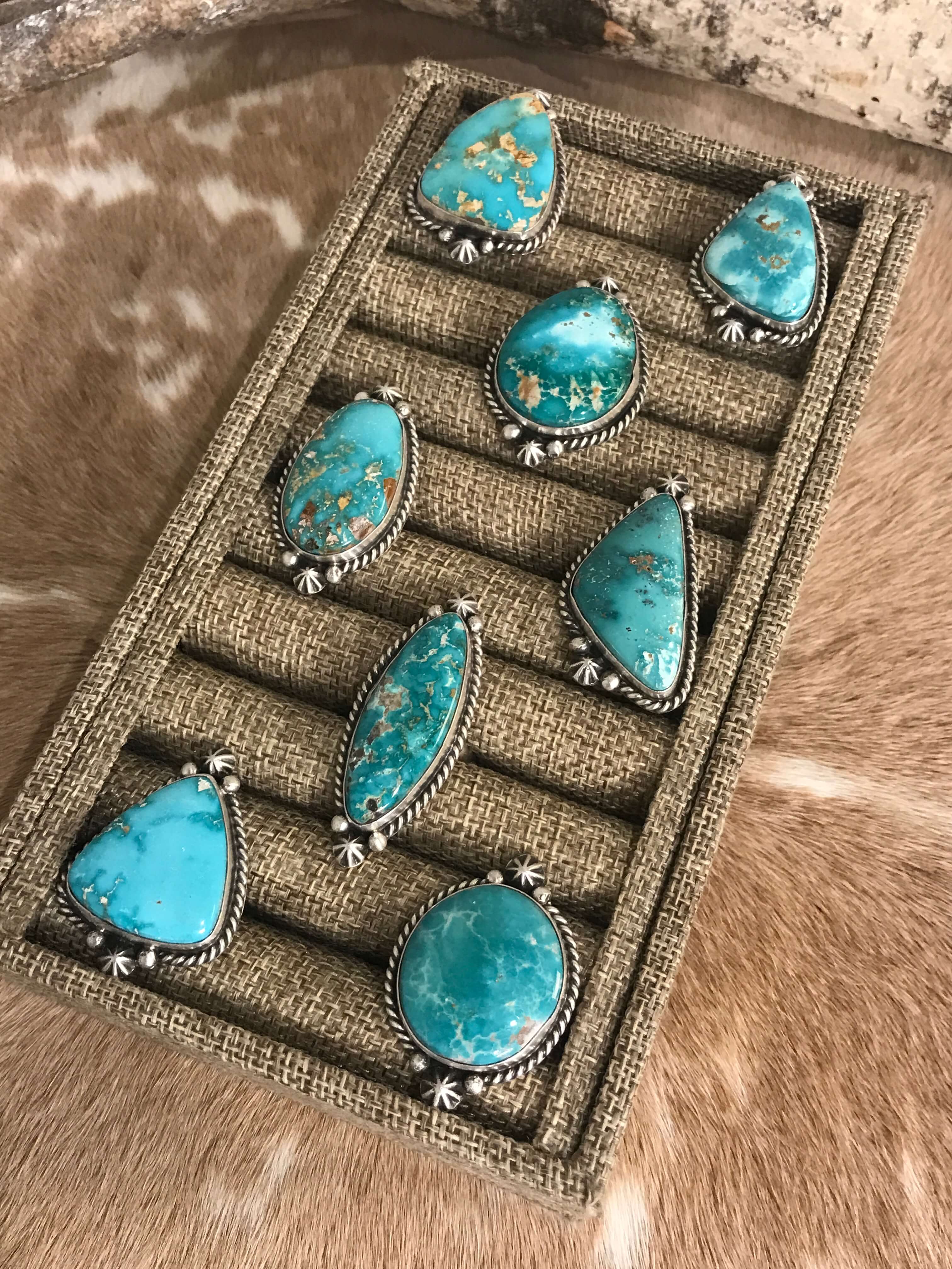 The Quinby Adjustable Rings-Rings-Calli Co., Turquoise and Silver Jewelry, Native American Handmade, Zuni Tribe, Navajo Tribe, Brock Texas