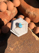 The London 14k and Turquoise Ring 21, Sz 8-Rings-Calli Co., Turquoise and Silver Jewelry, Native American Handmade, Zuni Tribe, Navajo Tribe, Brock Texas