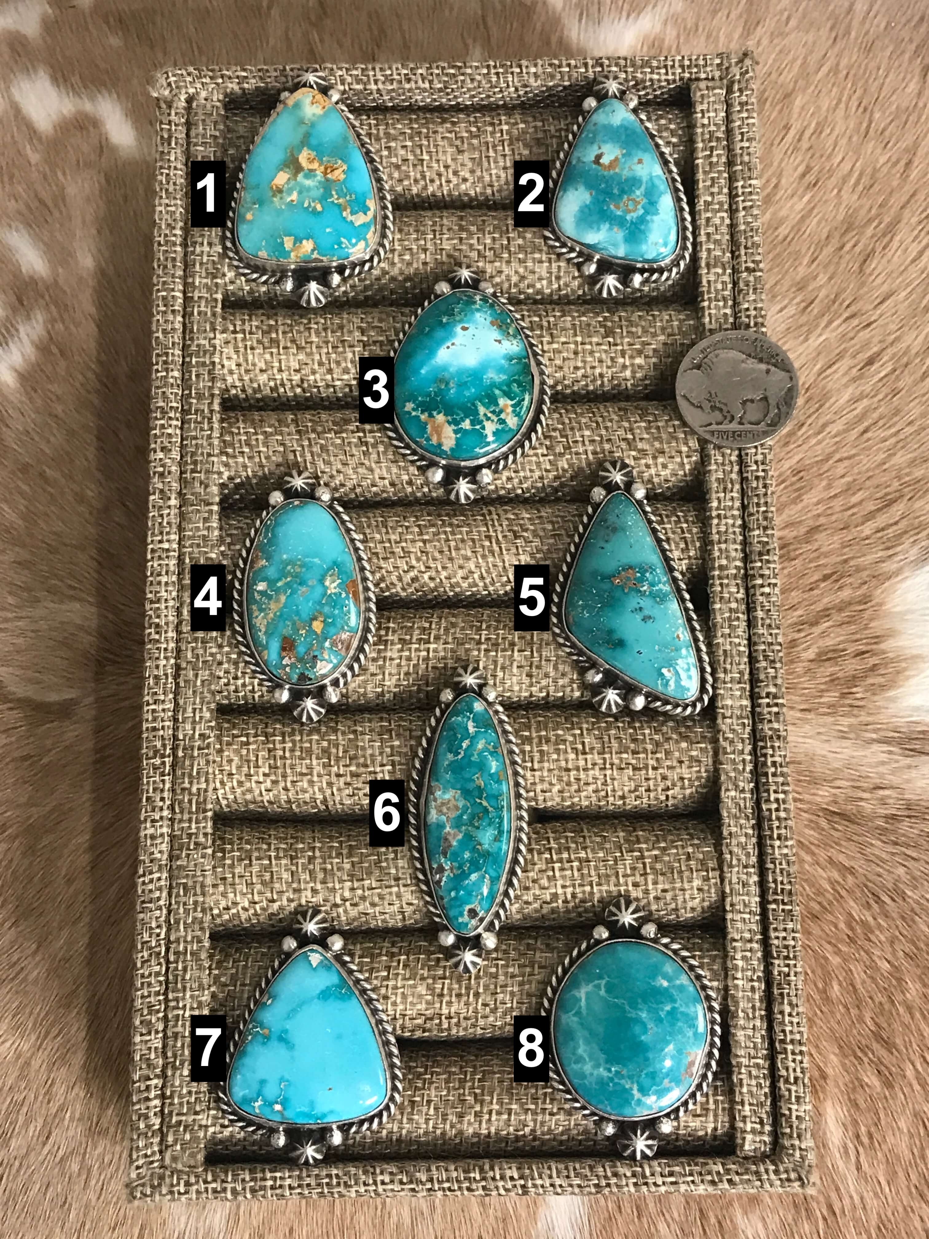 The Quinby Adjustable Rings-Rings-Calli Co., Turquoise and Silver Jewelry, Native American Handmade, Zuni Tribe, Navajo Tribe, Brock Texas