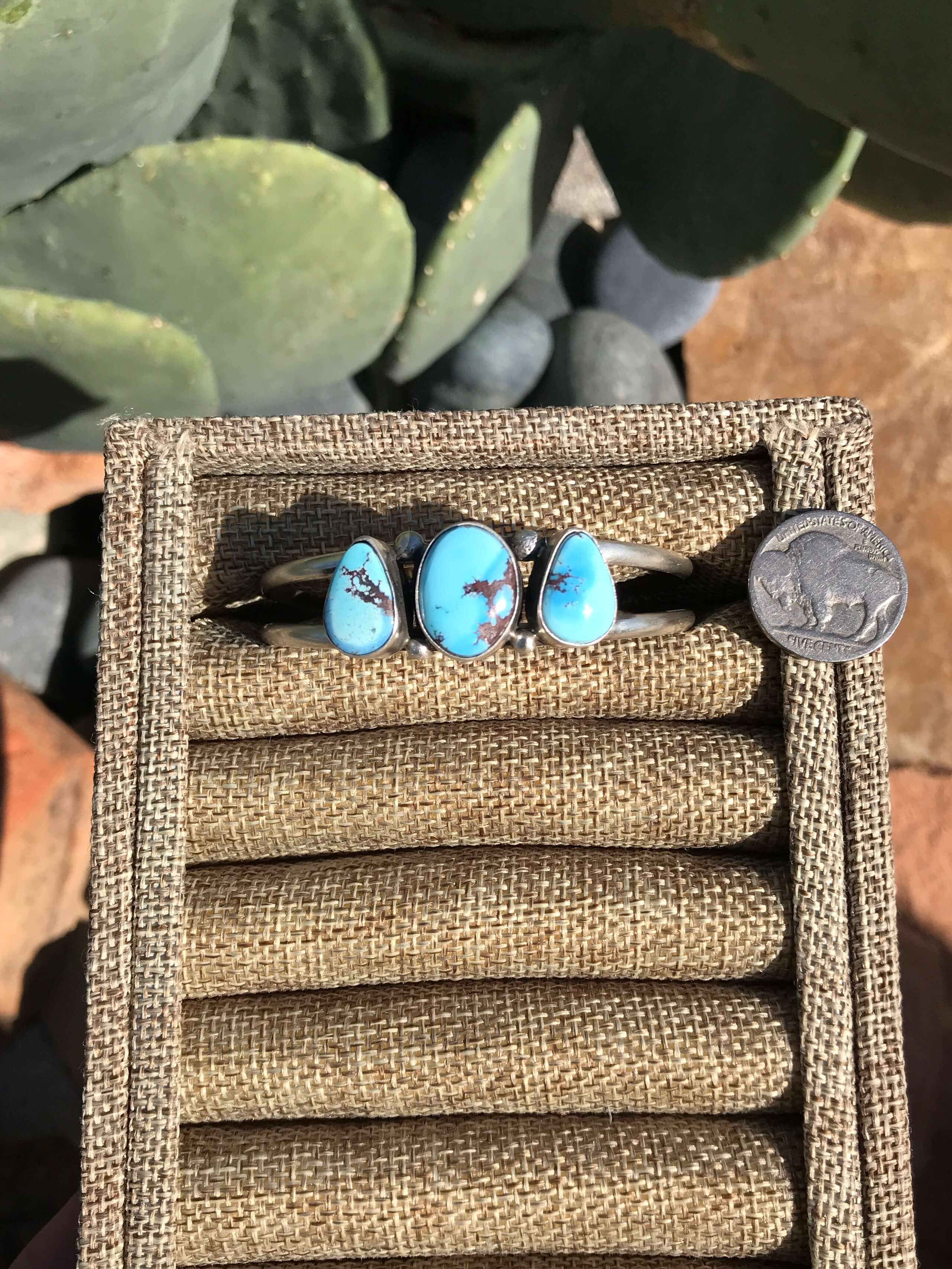 The Triple Stone Cuff, 8-Bracelets & Cuffs-Calli Co., Turquoise and Silver Jewelry, Native American Handmade, Zuni Tribe, Navajo Tribe, Brock Texas