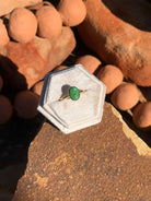 The London 14k and Turquoise Ring 13, Sz 6-Rings-Calli Co., Turquoise and Silver Jewelry, Native American Handmade, Zuni Tribe, Navajo Tribe, Brock Texas