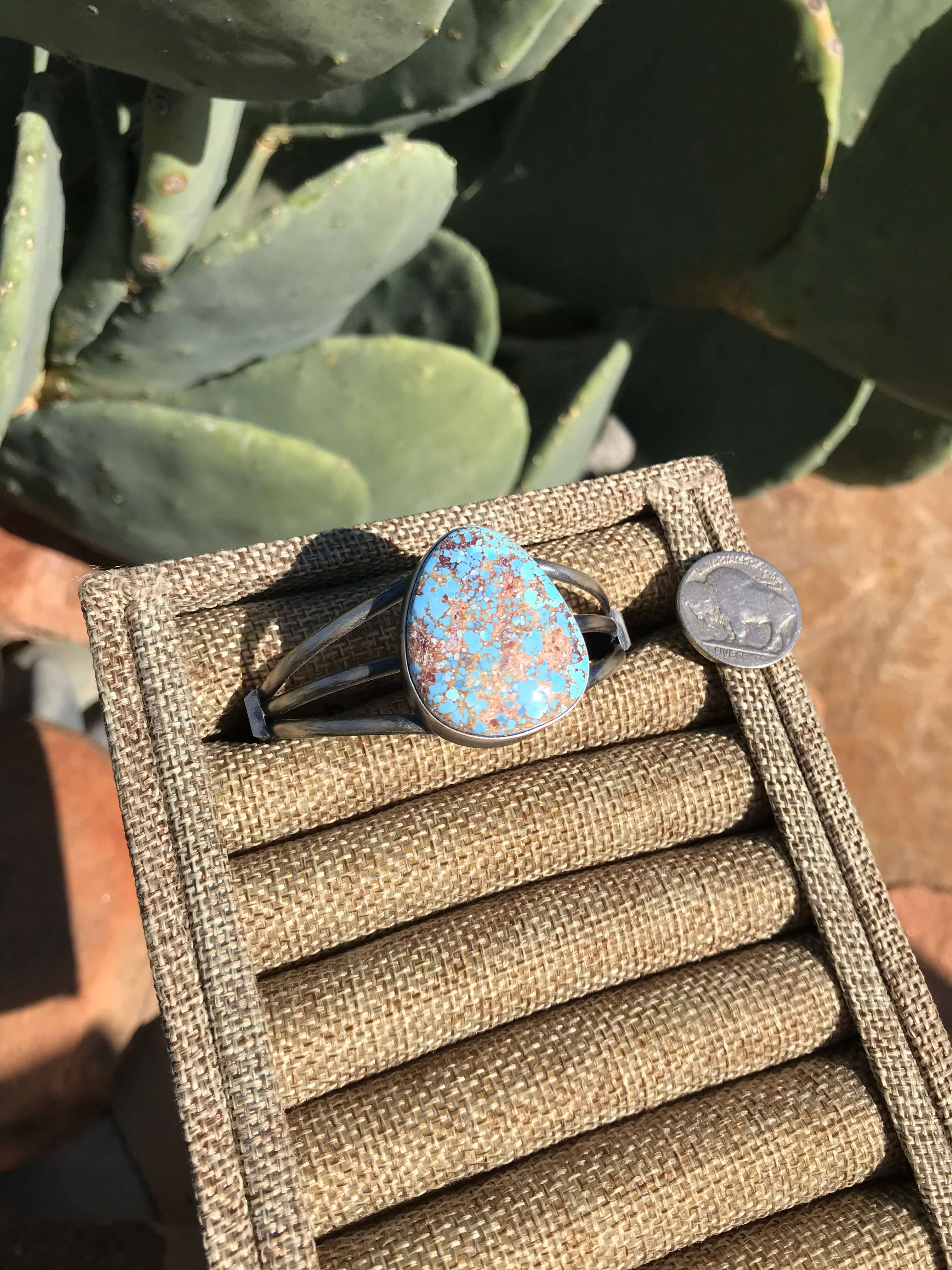 The Claydon Cuff-Bracelets & Cuffs-Calli Co., Turquoise and Silver Jewelry, Native American Handmade, Zuni Tribe, Navajo Tribe, Brock Texas