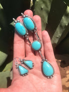 The Embers Lariat Necklace Set-Necklaces-Calli Co., Turquoise and Silver Jewelry, Native American Handmade, Zuni Tribe, Navajo Tribe, Brock Texas