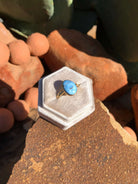 The London 14k and Turquoise Ring 22, Sz 8-Rings-Calli Co., Turquoise and Silver Jewelry, Native American Handmade, Zuni Tribe, Navajo Tribe, Brock Texas