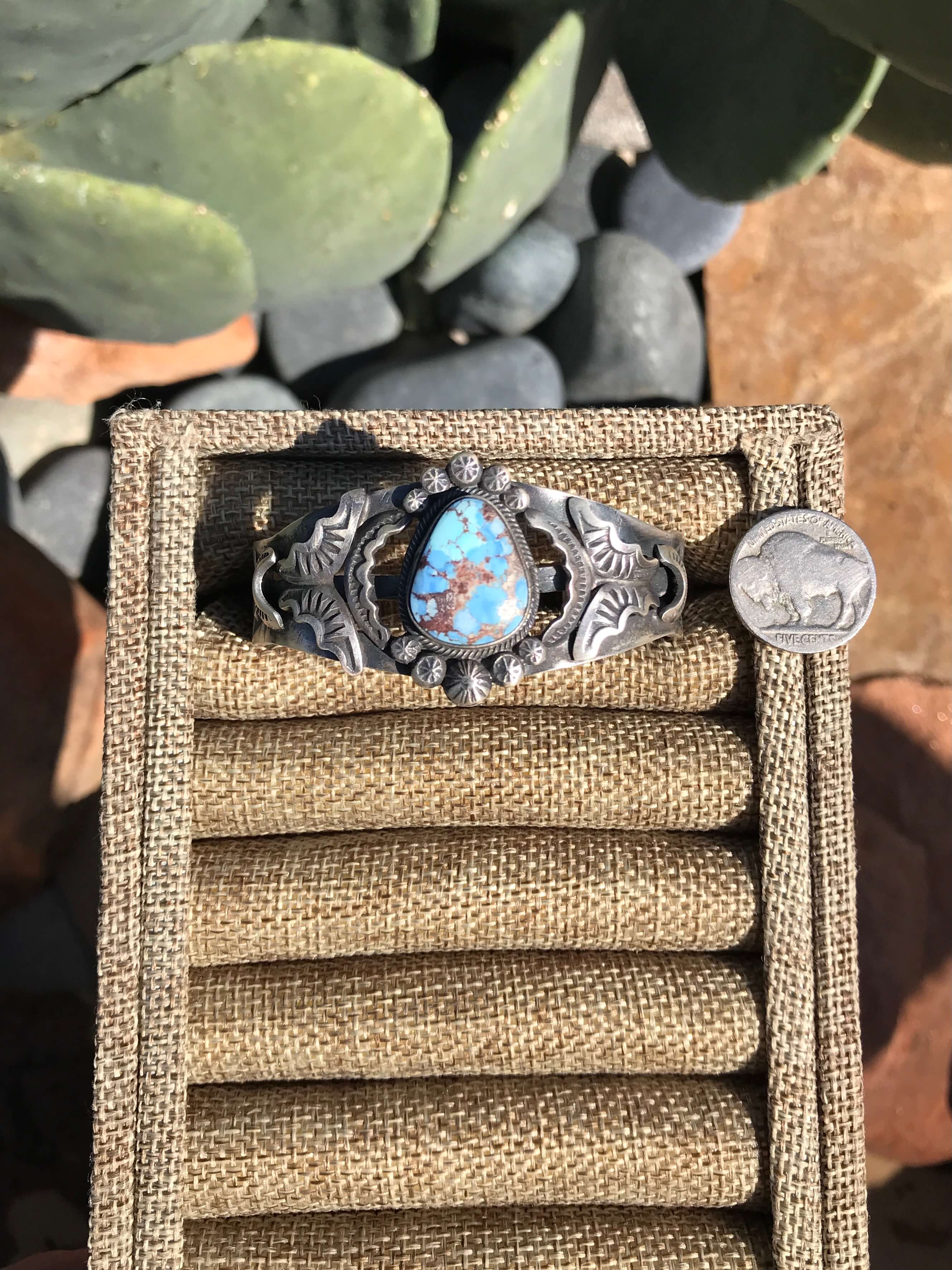 The Thorold Cuff-Bracelets & Cuffs-Calli Co., Turquoise and Silver Jewelry, Native American Handmade, Zuni Tribe, Navajo Tribe, Brock Texas