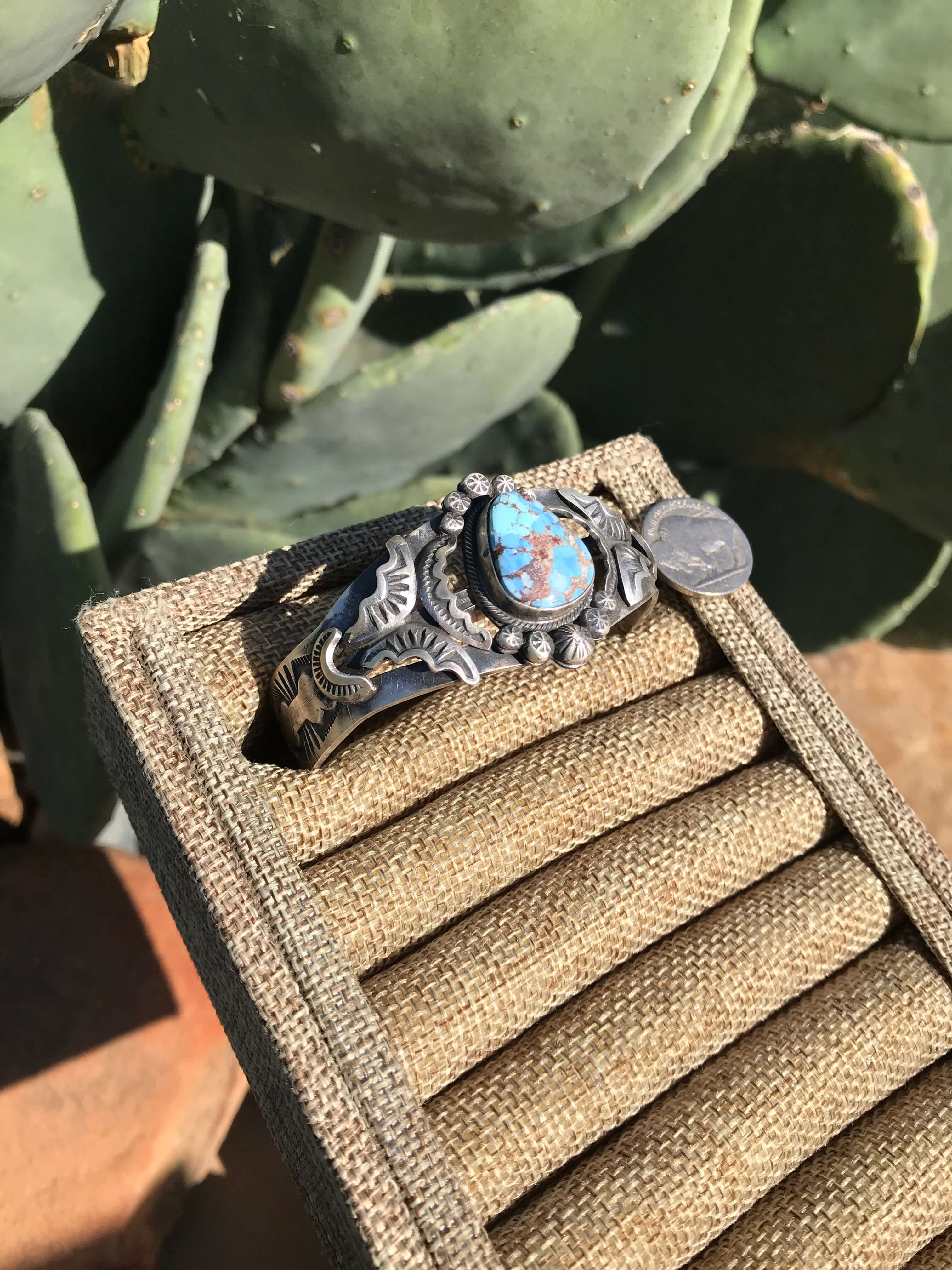 The Thorold Cuff-Bracelets & Cuffs-Calli Co., Turquoise and Silver Jewelry, Native American Handmade, Zuni Tribe, Navajo Tribe, Brock Texas