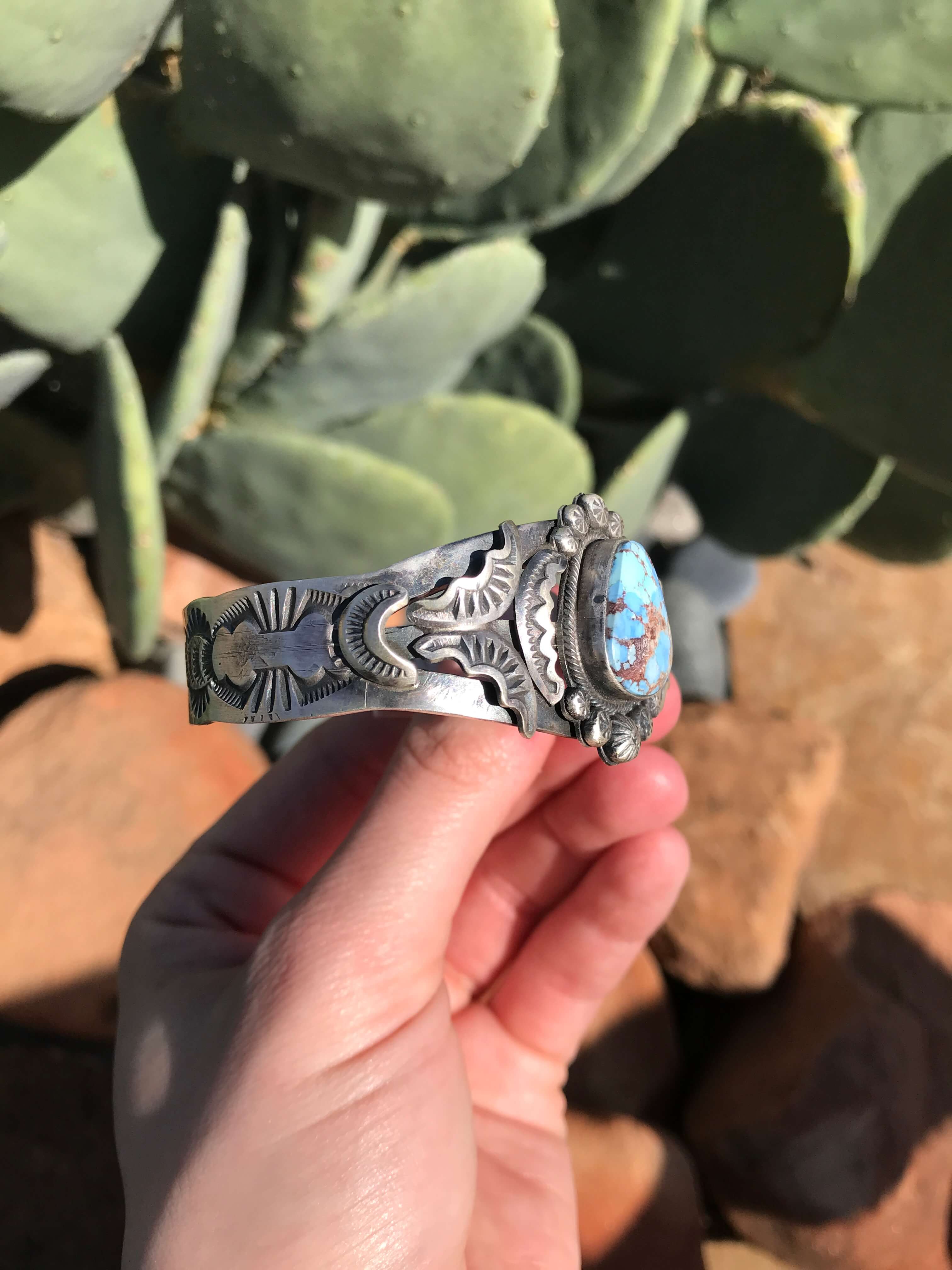 The Thorold Cuff-Bracelets & Cuffs-Calli Co., Turquoise and Silver Jewelry, Native American Handmade, Zuni Tribe, Navajo Tribe, Brock Texas