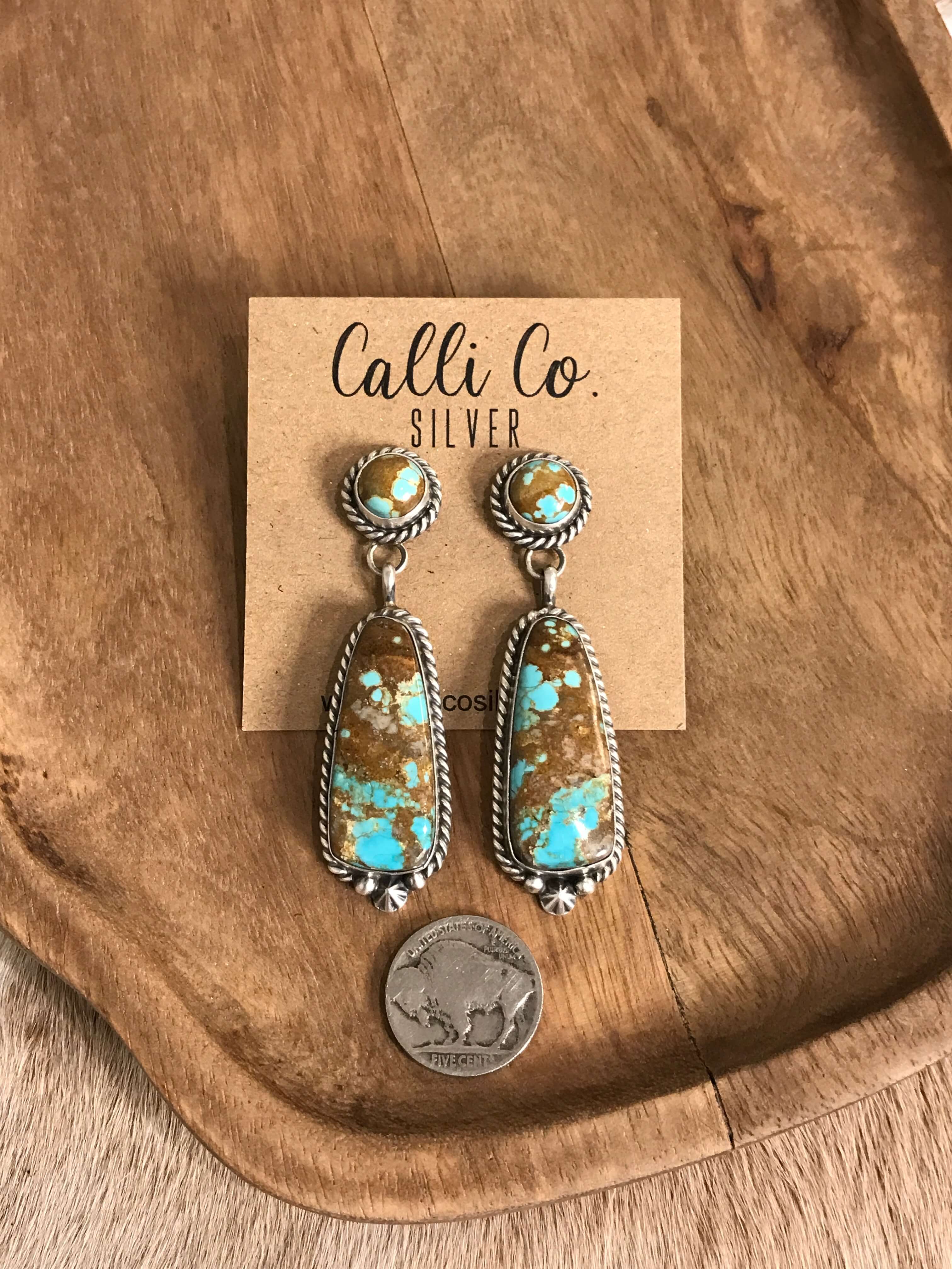 The Glendale Earrings, 5-Earrings-Calli Co., Turquoise and Silver Jewelry, Native American Handmade, Zuni Tribe, Navajo Tribe, Brock Texas