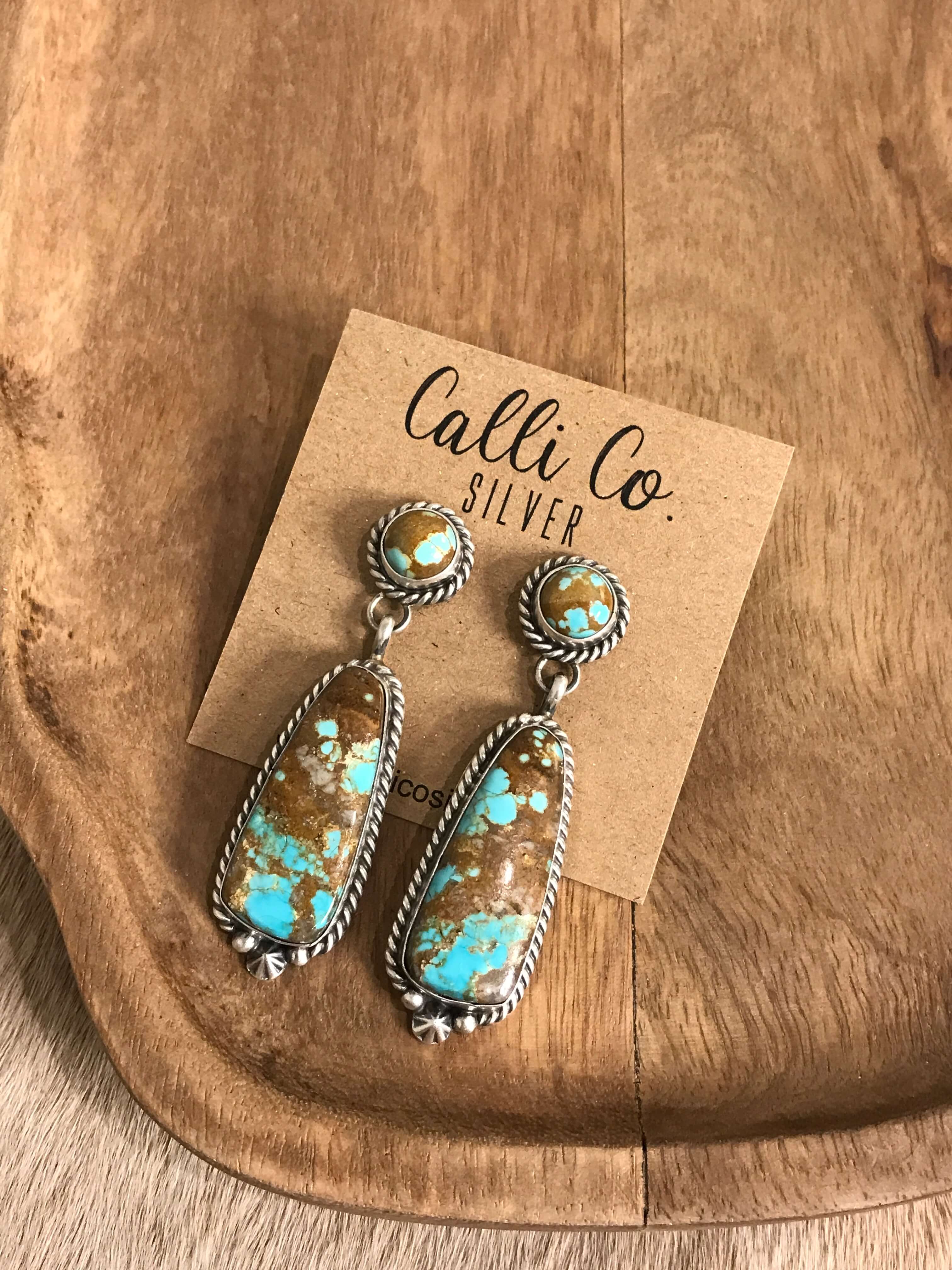 The Glendale Earrings, 5-Earrings-Calli Co., Turquoise and Silver Jewelry, Native American Handmade, Zuni Tribe, Navajo Tribe, Brock Texas
