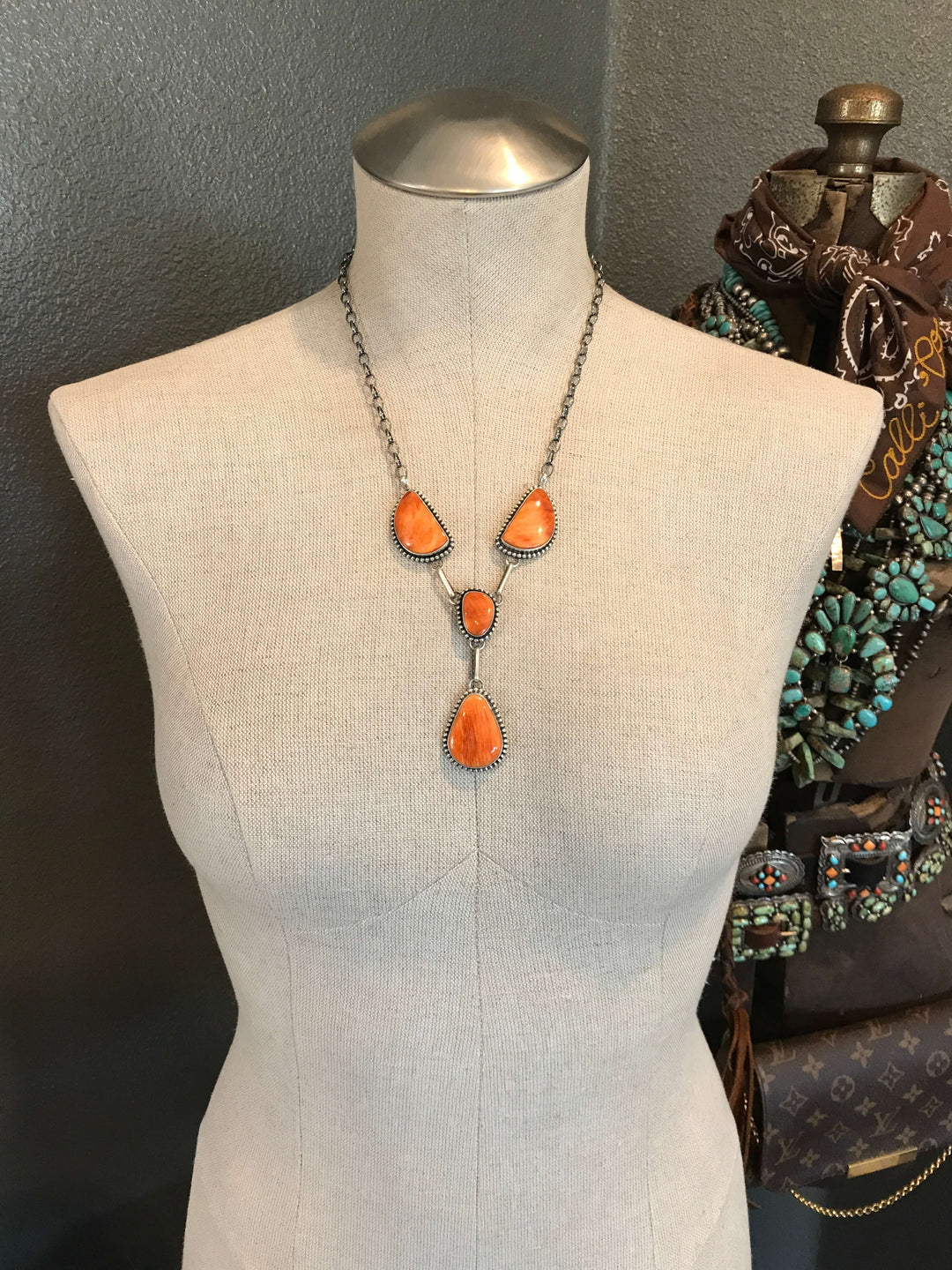 The Cedar Canyon Lariat Necklace Set-Necklaces-Calli Co., Turquoise and Silver Jewelry, Native American Handmade, Zuni Tribe, Navajo Tribe, Brock Texas