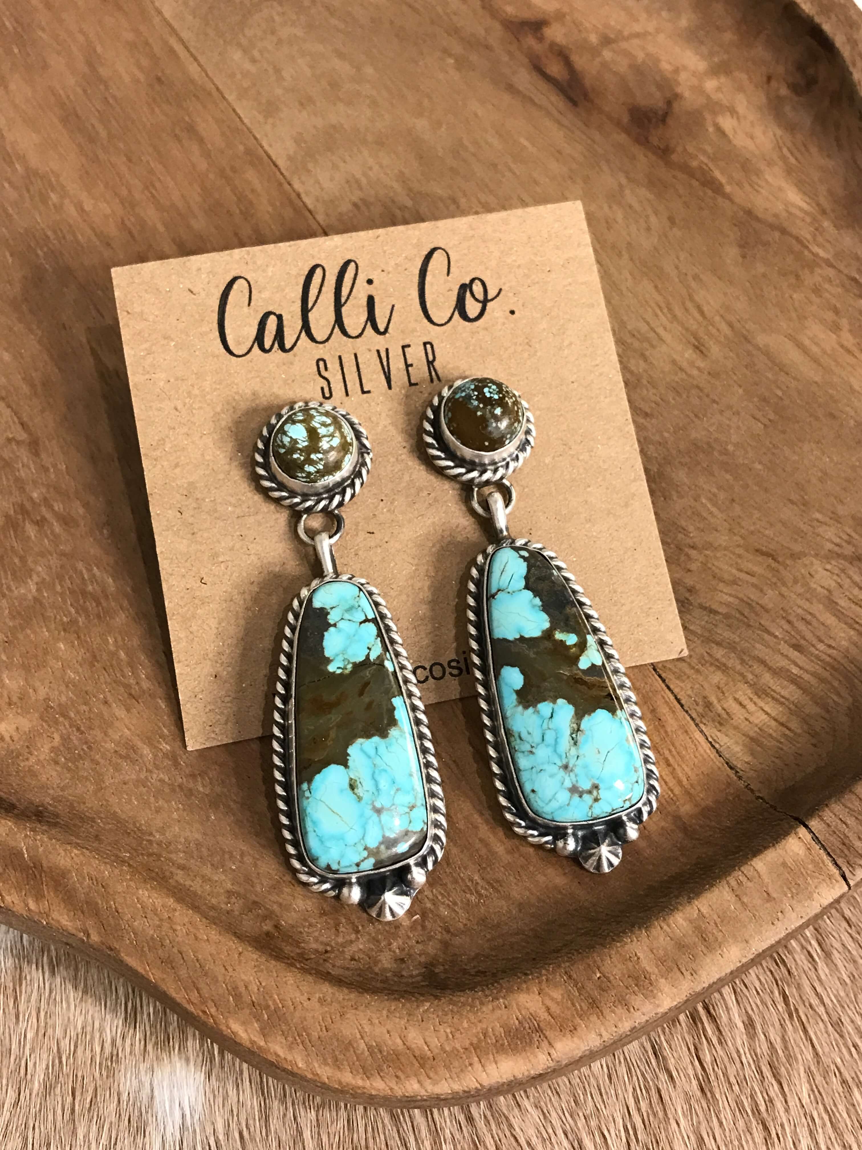 The Glendale Earrings, 8-Earrings-Calli Co., Turquoise and Silver Jewelry, Native American Handmade, Zuni Tribe, Navajo Tribe, Brock Texas