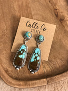 The Glendale Earrings, 11-Earrings-Calli Co., Turquoise and Silver Jewelry, Native American Handmade, Zuni Tribe, Navajo Tribe, Brock Texas