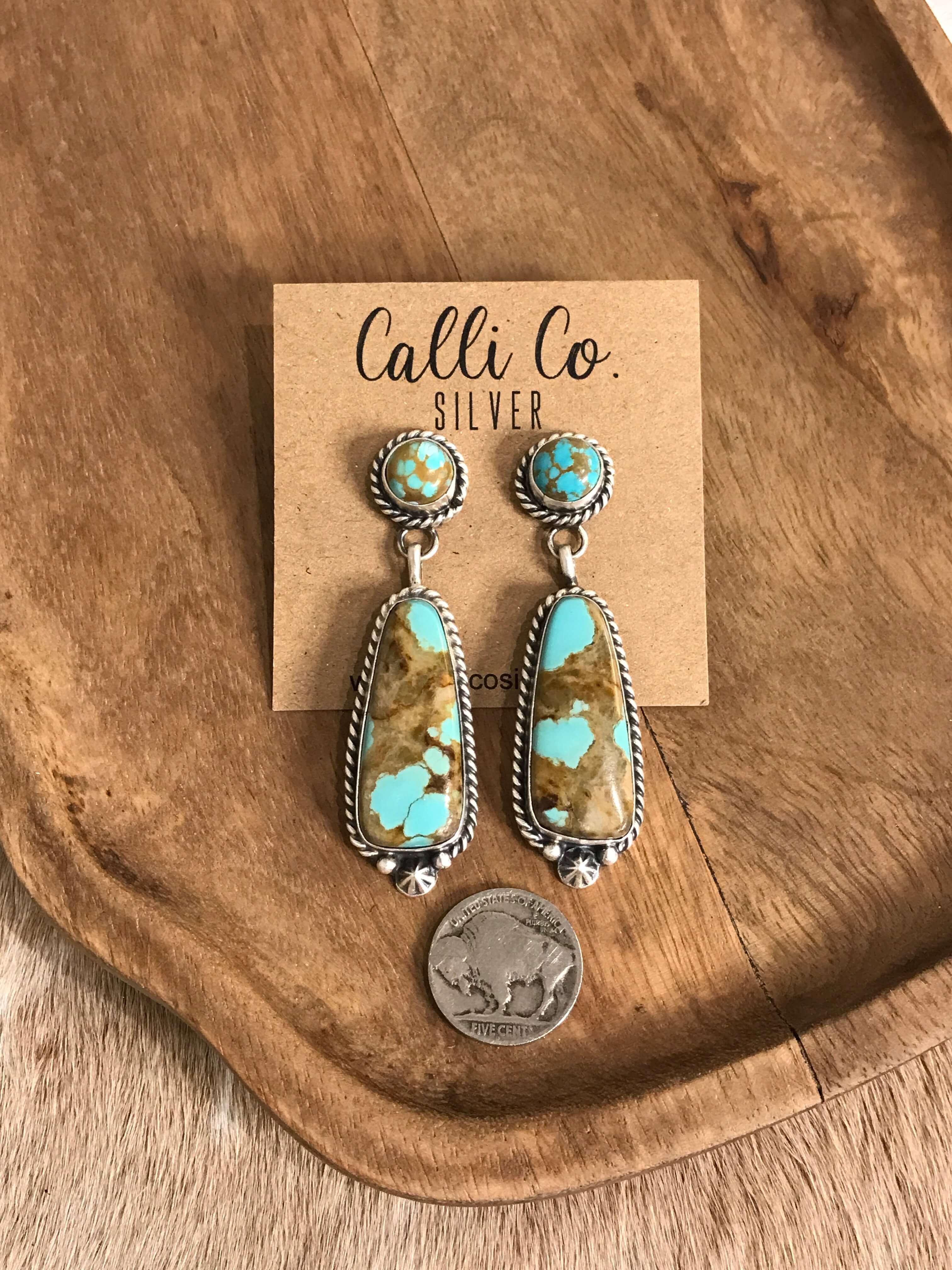 The Glendale Earrings, 12-Earrings-Calli Co., Turquoise and Silver Jewelry, Native American Handmade, Zuni Tribe, Navajo Tribe, Brock Texas