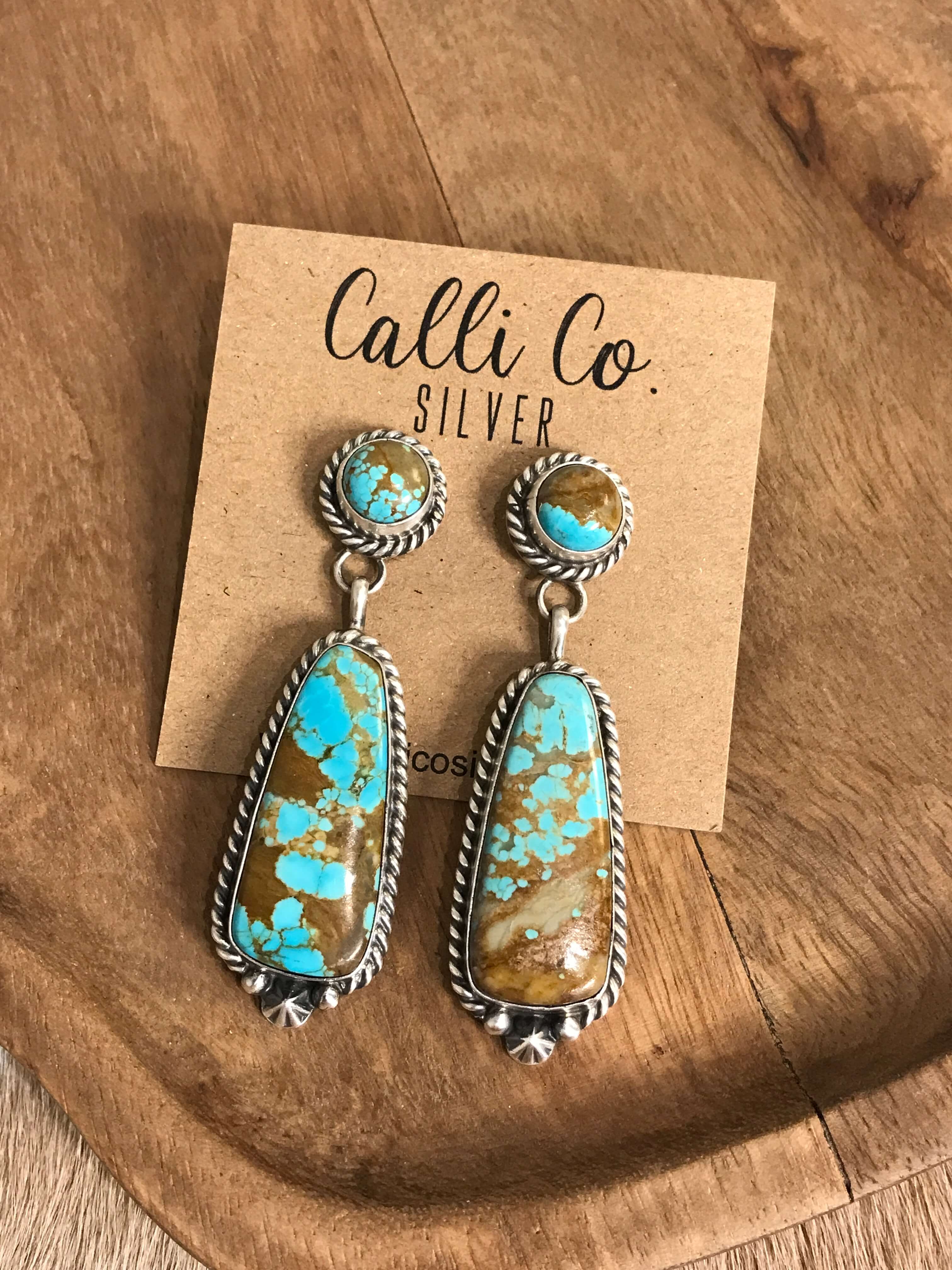 The Glendale Earrings, 14-Earrings-Calli Co., Turquoise and Silver Jewelry, Native American Handmade, Zuni Tribe, Navajo Tribe, Brock Texas