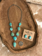 The Hartley Lariat Necklace Set, 1-Necklaces-Calli Co., Turquoise and Silver Jewelry, Native American Handmade, Zuni Tribe, Navajo Tribe, Brock Texas