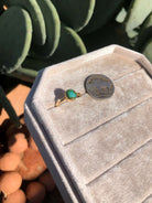 The London 14k and Turquoise Ring 27, Sz 6-Rings-Calli Co., Turquoise and Silver Jewelry, Native American Handmade, Zuni Tribe, Navajo Tribe, Brock Texas