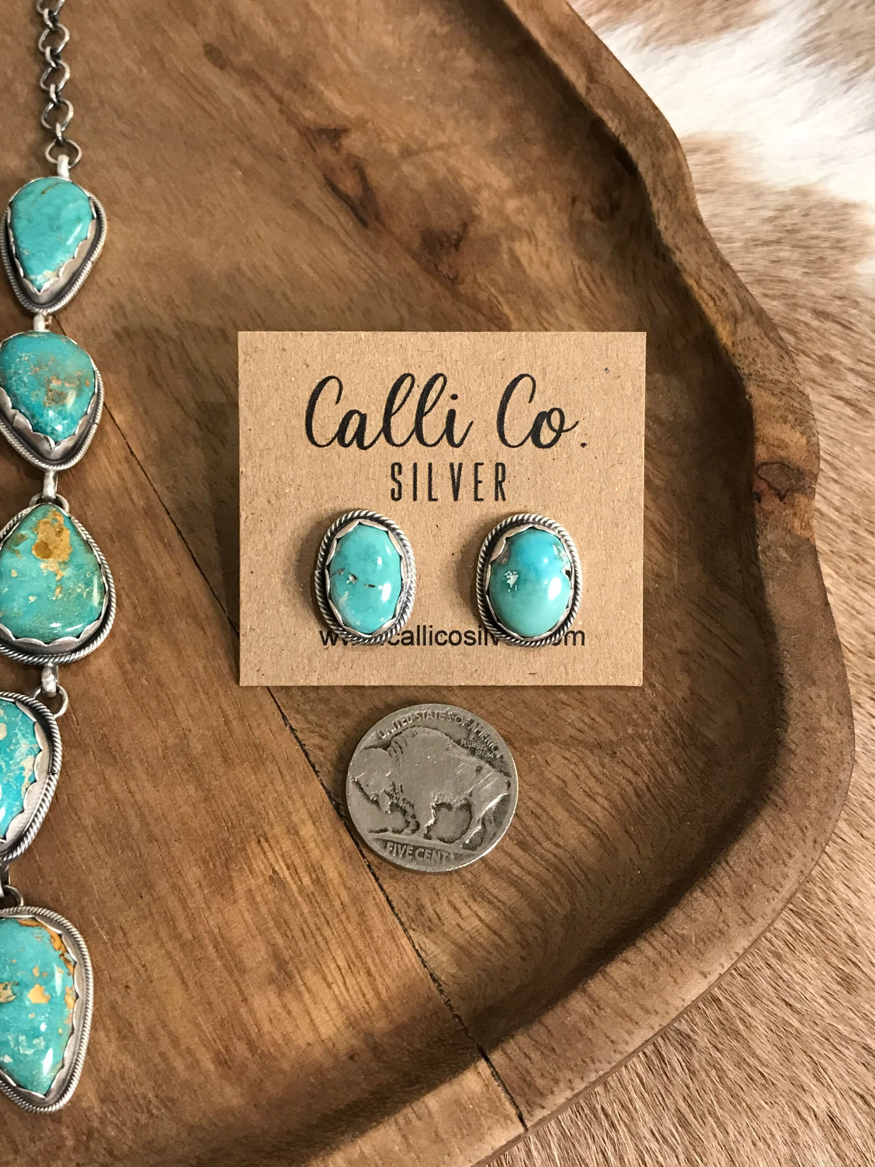 The Hartley Lariat Necklace Set, 1-Necklaces-Calli Co., Turquoise and Silver Jewelry, Native American Handmade, Zuni Tribe, Navajo Tribe, Brock Texas