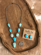 The Hartley Lariat Necklace Set, 2-Necklaces-Calli Co., Turquoise and Silver Jewelry, Native American Handmade, Zuni Tribe, Navajo Tribe, Brock Texas