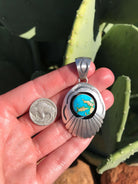 The Theba Sonoran Gold Pendant-Pendants-Calli Co., Turquoise and Silver Jewelry, Native American Handmade, Zuni Tribe, Navajo Tribe, Brock Texas