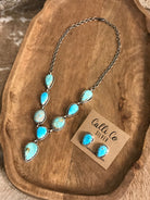 The Hartley Lariat Necklace Set, 2-Necklaces-Calli Co., Turquoise and Silver Jewelry, Native American Handmade, Zuni Tribe, Navajo Tribe, Brock Texas