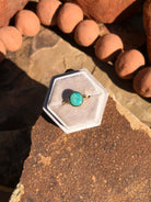 The London 14k and Turquoise Ring 14, Sz 8-Rings-Calli Co., Turquoise and Silver Jewelry, Native American Handmade, Zuni Tribe, Navajo Tribe, Brock Texas