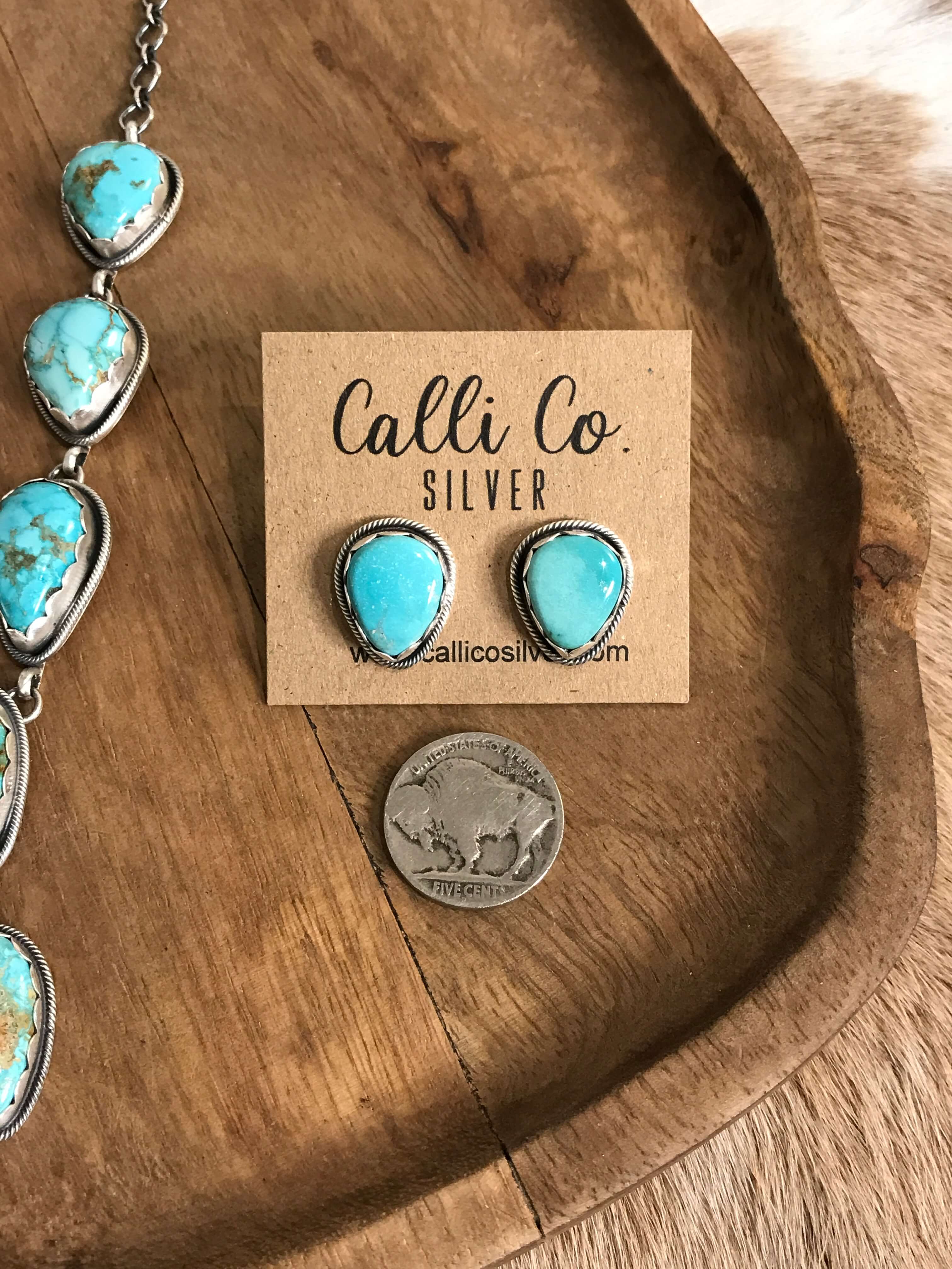 The Hartley Lariat Necklace Set, 3-Necklaces-Calli Co., Turquoise and Silver Jewelry, Native American Handmade, Zuni Tribe, Navajo Tribe, Brock Texas