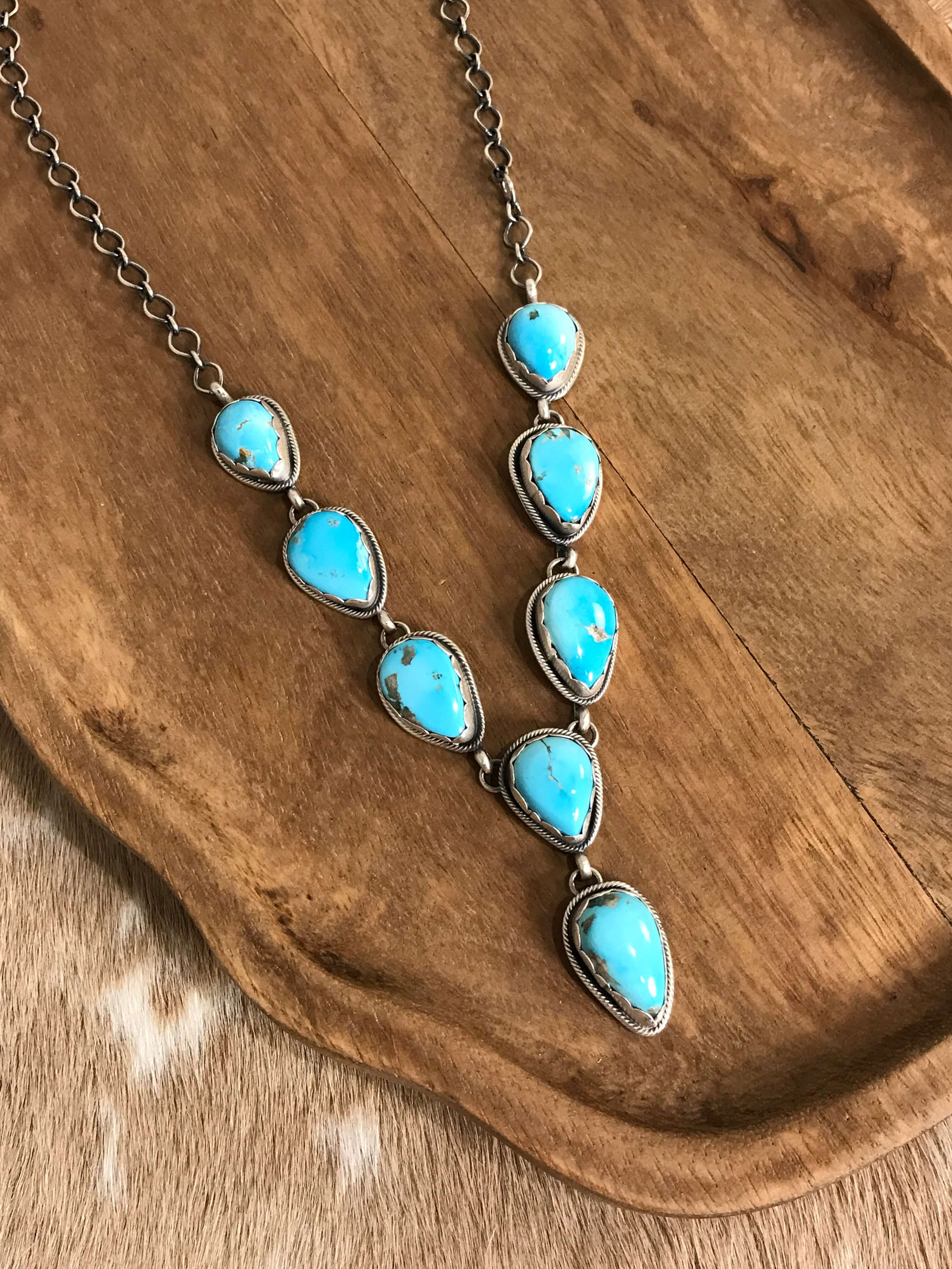 The Hartley Lariat Necklace Set, 4-Necklaces-Calli Co., Turquoise and Silver Jewelry, Native American Handmade, Zuni Tribe, Navajo Tribe, Brock Texas