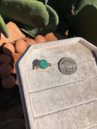 The London 14k and Turquoise Ring 14, Sz 8-Rings-Calli Co., Turquoise and Silver Jewelry, Native American Handmade, Zuni Tribe, Navajo Tribe, Brock Texas