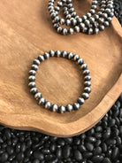 The Merle 7mm Stretch Bracelet-Bracelets & Cuffs-Calli Co., Turquoise and Silver Jewelry, Native American Handmade, Zuni Tribe, Navajo Tribe, Brock Texas