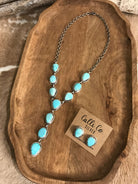The Kallen Turquoise Lariat Necklace Set, 2-Necklaces-Calli Co., Turquoise and Silver Jewelry, Native American Handmade, Zuni Tribe, Navajo Tribe, Brock Texas
