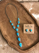 The Kallen Turquoise Lariat Necklace Set, 3-Necklaces-Calli Co., Turquoise and Silver Jewelry, Native American Handmade, Zuni Tribe, Navajo Tribe, Brock Texas