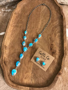 The Kallen Turquoise Lariat Necklace Set, 3-Necklaces-Calli Co., Turquoise and Silver Jewelry, Native American Handmade, Zuni Tribe, Navajo Tribe, Brock Texas