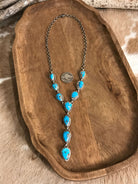 The Kallen Turquoise Lariat Necklace Set, 3-Necklaces-Calli Co., Turquoise and Silver Jewelry, Native American Handmade, Zuni Tribe, Navajo Tribe, Brock Texas