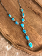 The Kallen Turquoise Lariat Necklace Set, 3-Necklaces-Calli Co., Turquoise and Silver Jewelry, Native American Handmade, Zuni Tribe, Navajo Tribe, Brock Texas