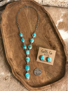 The Kallen Turquoise Lariat Necklace Set, 4-Necklaces-Calli Co., Turquoise and Silver Jewelry, Native American Handmade, Zuni Tribe, Navajo Tribe, Brock Texas